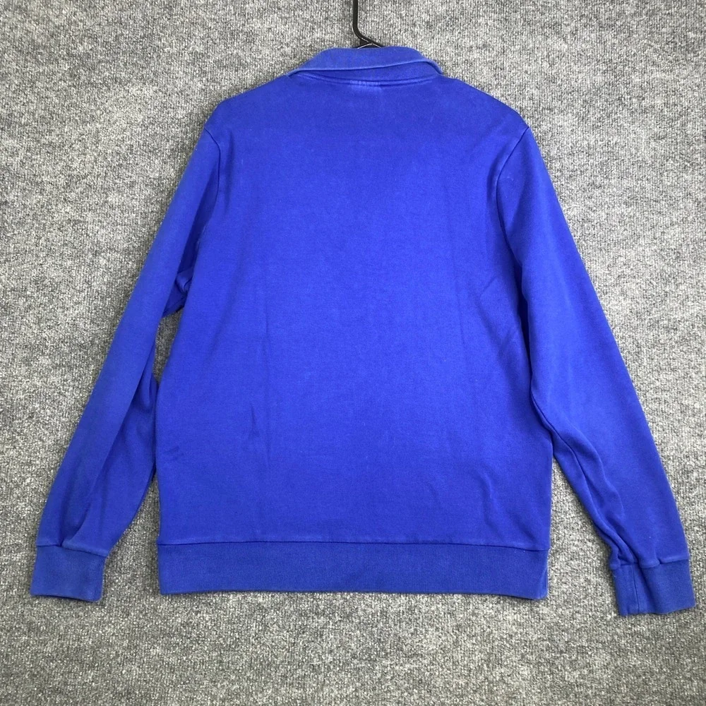 Lacoste Mens Quarter Zip Pullover Sweatshirt Blue Size 5 Large Crocodile Logo - Picture 9 of 9